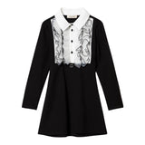 Twinset Abito Manica Lunga tinta unita Nero per Bambina 242GJ204 NERO TWINSET 