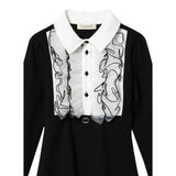 Twinset Abito Manica Lunga tinta unita Nero per Bambina 242GJ204 NERO TWINSET 