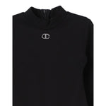 Twinset Abito Bicolore con Logo Nero/Rosa per Neonata 242GJ2052 NERO/ROSA TWINSET 