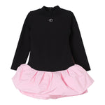 Twinset Abito Bicolore con Logo Nero/Rosa per Neonata 242GJ2052 NERO/ROSA TWINSET 
