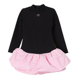 Twinset Abito Bicolore con Logo Nero/Rosa per Neonata 242GJ2052 NERO/ROSA TWINSET 