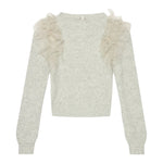 Twinset Maglia tinta unita con Tulle Grigio per Bambina 242GJ3080 GRIGIO TWINSET 