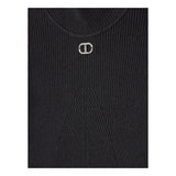 Twinset Abito Manica Lunga tinta unita con Tulle Nero per Bambina 242GJ3121 NERO TWINSET 