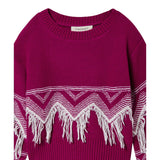 Twinset Maglia Girocollo tinta unita con Ricami Viola per Bambina 242GJ3131 VIOLA TWINSET 
