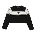 Twinset Maglia tinta unita con Logo E Frange Nero per Bambina 242GJ3163X NERO TWINSET 