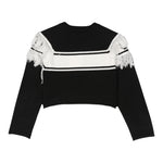 Twinset Maglia tinta unita con Logo E Frange Nero per Bambina 242GJ3163X NERO TWINSET 