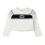 Twinset Maglia tinta unita con Logo E Frange Panna per Bambina 242GJ3163X PANNS TWINSET 