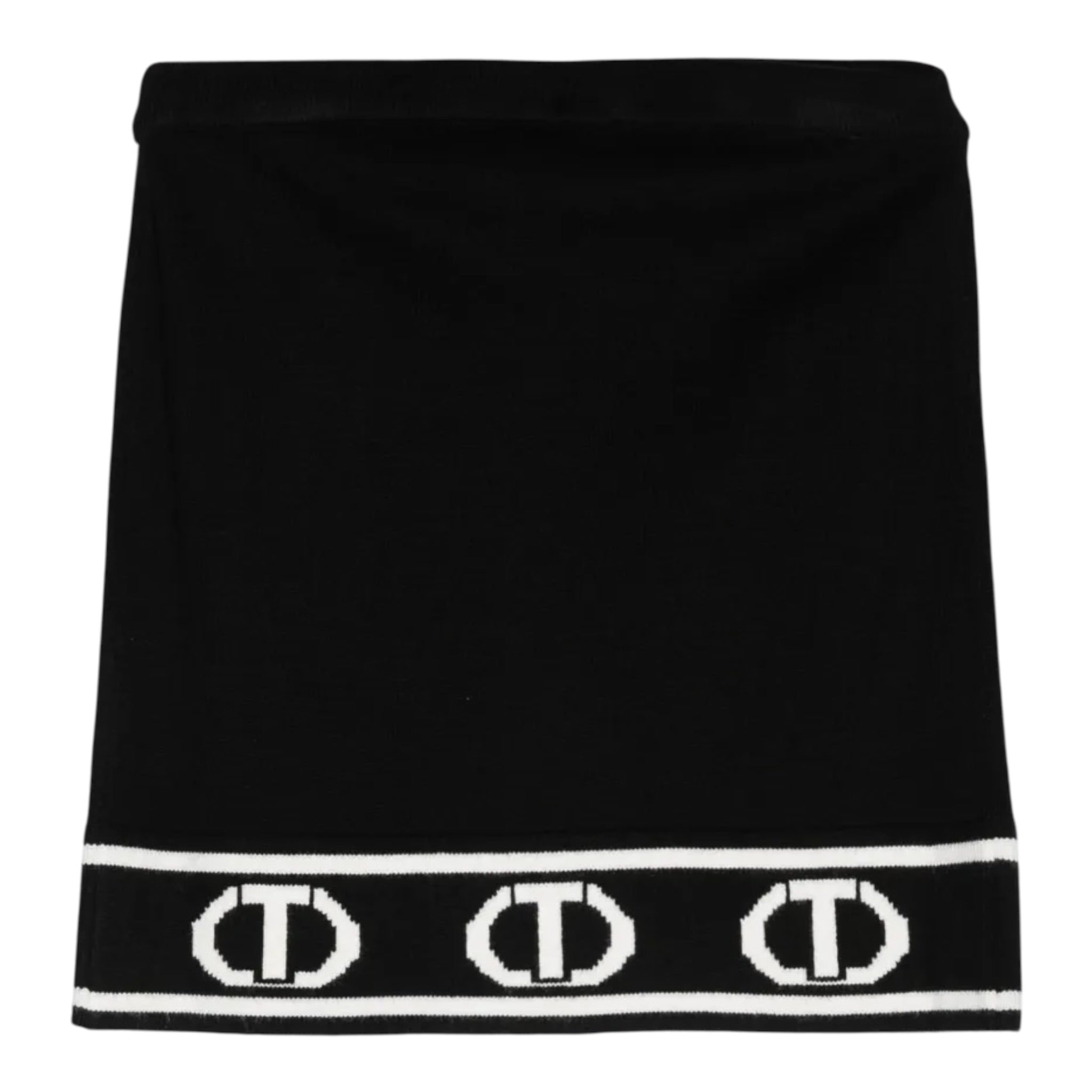 Twinset Gonna tinta unita con Logo Nero per Bambina 242GJ3164 NERO TWINSET 