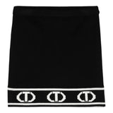 Twinset Gonna tinta unita con Logo Nero per Bambina 242GJ3164 NERO TWINSET 