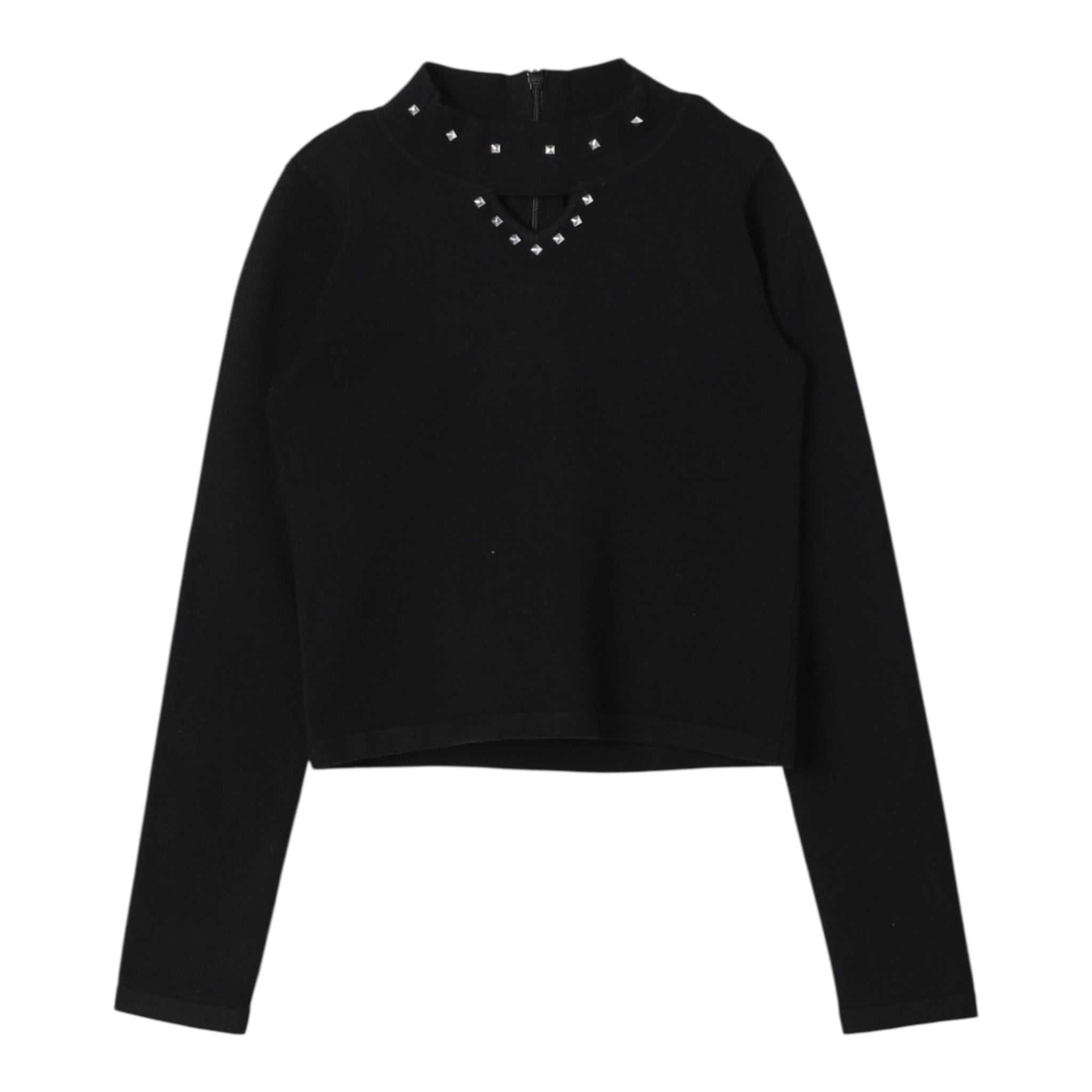 Twinset Maglia tinta unita con Borchie Nero per Bambina 242GJ3181X NERO TWINSET 