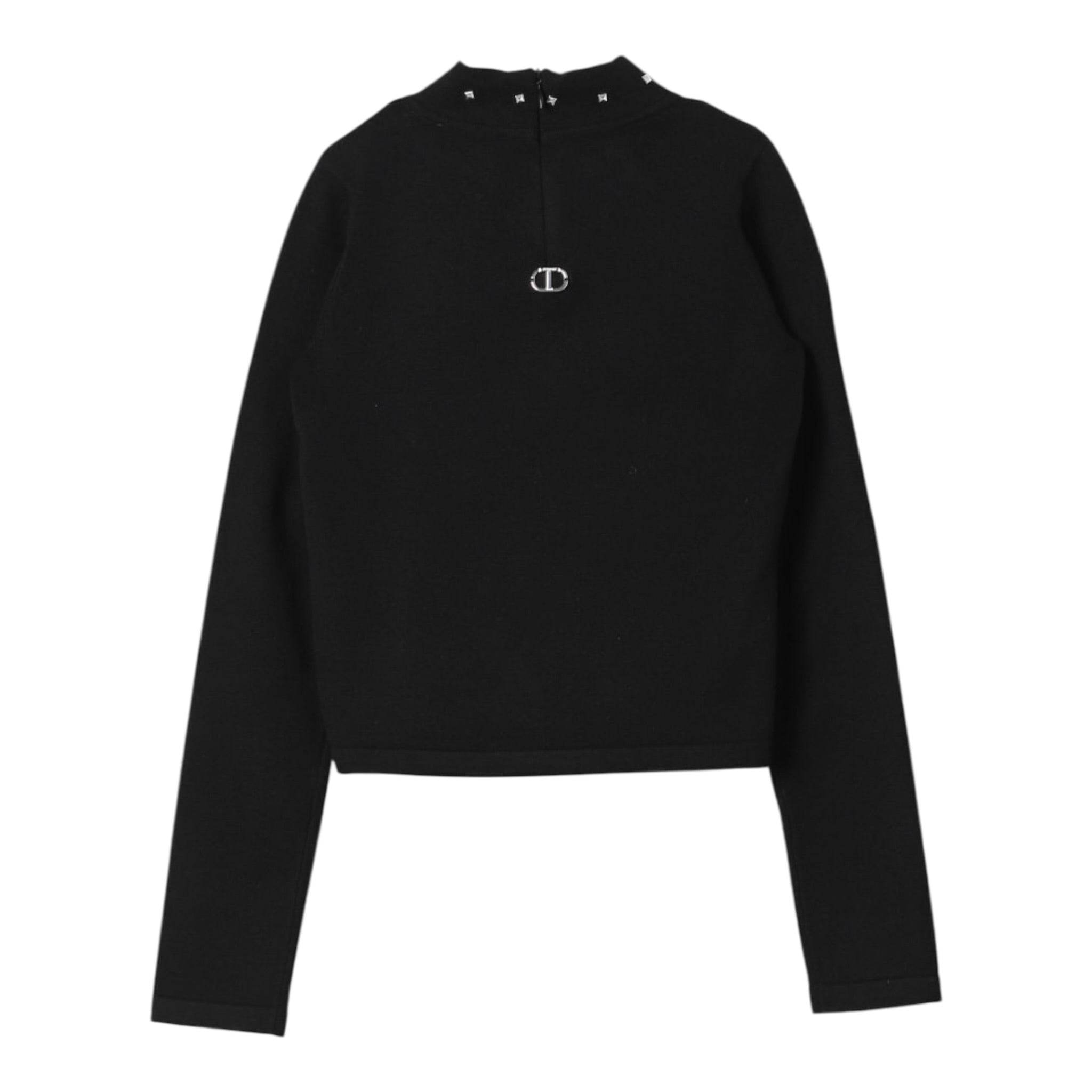 Twinset Maglia tinta unita con Borchie Nero per Bambina 242GJ3181X NERO TWINSET 