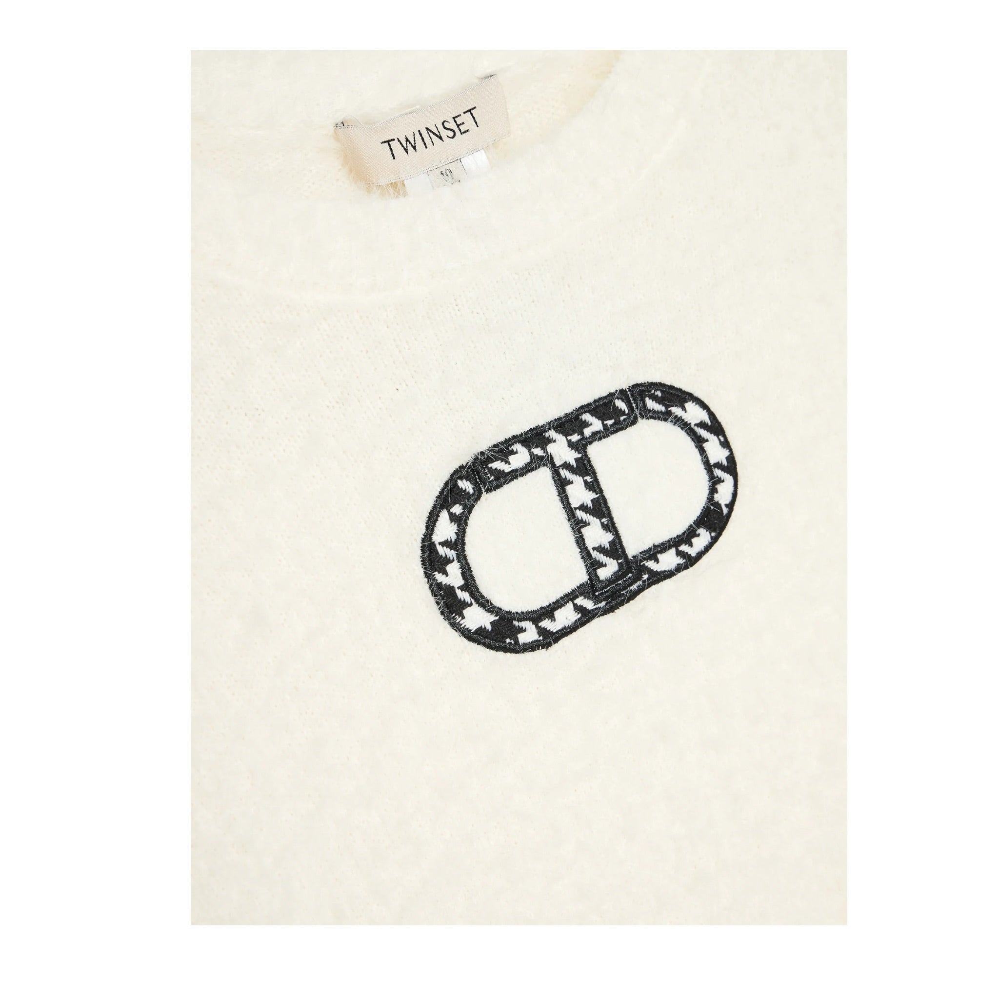 Twinset Maglia Girocollo tinta unita con Logo Panna per Bambina 242GJ3210 PANNA TWINSET 