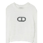 Twinset Maglia Girocollo tinta unita con Logo Panna per Bambina 242GJ3210X PANNA TWINSET 