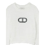 Twinset Maglia Girocollo tinta unita con Logo Panna per Bambina 242GJ3210X PANNA TWINSET 