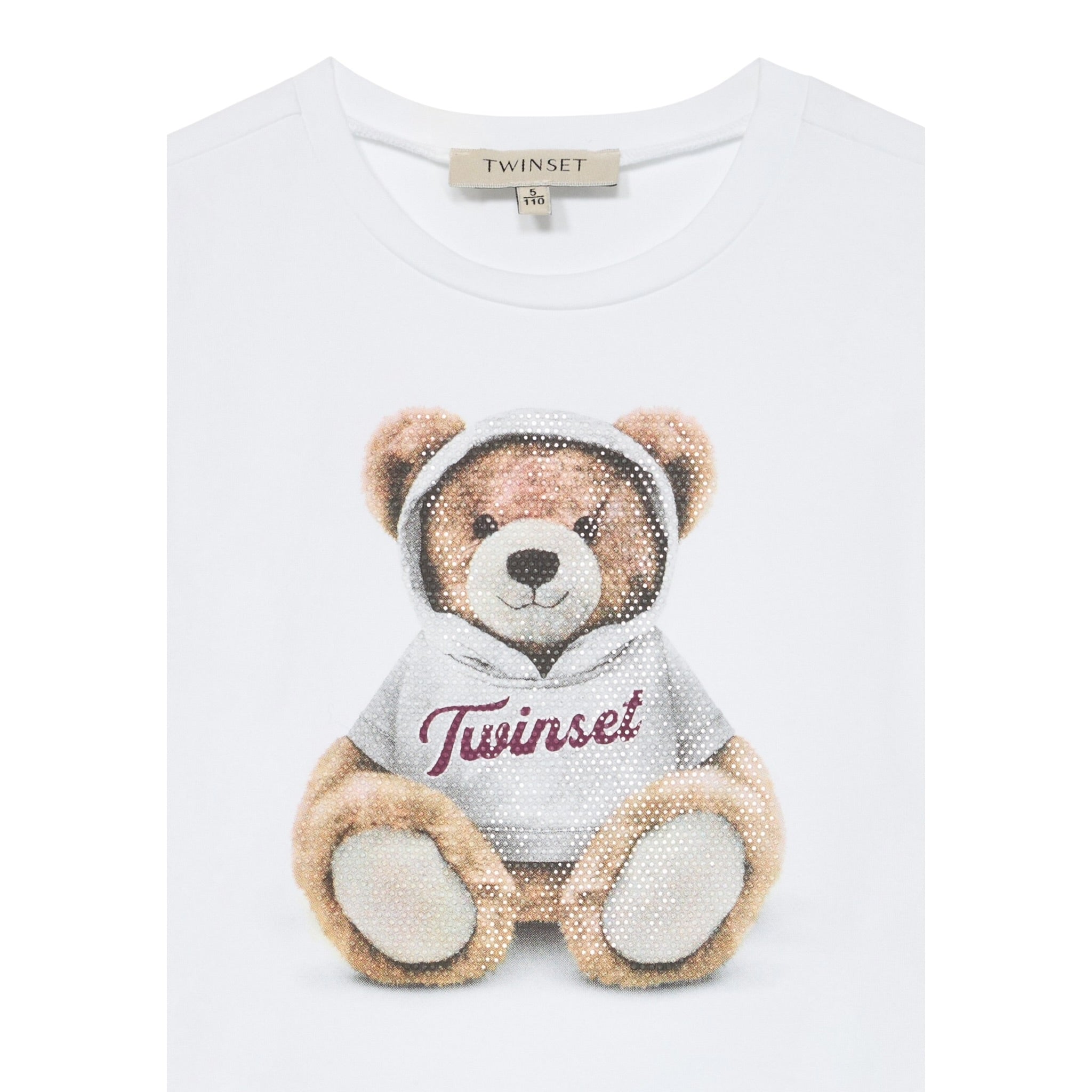 Twinset Shirt Girocollo tinta unita con Logo Bianco per Neonata 252GB2036N BIANCO TWINSET 