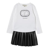 Twinset Completo 2 Pezzi Shirt-Gonna Bicolore Panna/Nero per Bambina 252GB2040J PANNA/NERO TWINSET 