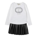 Twinset Completo 2 Pezzi Shirt-Gonna Bicolore Panna/Nero per Neonata 252GB2040 PANNA/NERO TWINSET 
