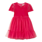 Twinset Abito In Velluto Mezza Manica con Tulle Fuxia per Bambina 252GB2200 FUXIA TWINSET 