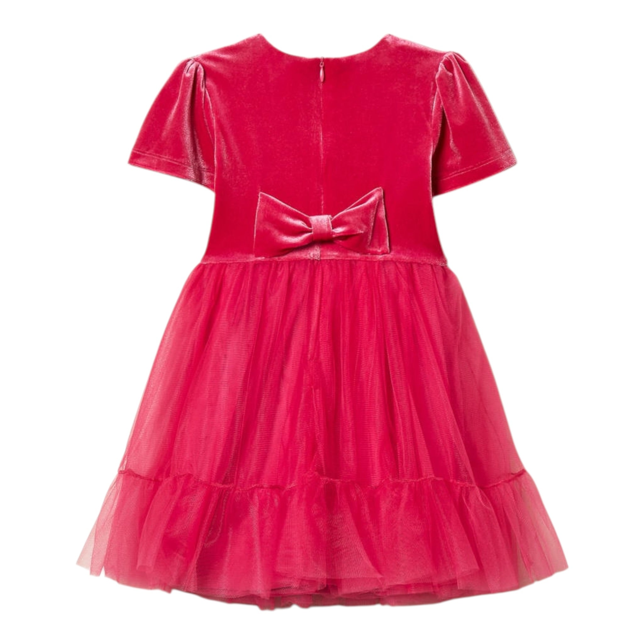 Twinset Abito In Velluto Mezza Manica con Tulle Fuxia per Bambina 252GB2200 FUXIA TWINSET 