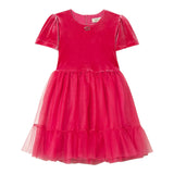 Twinset Abito In Velluto Mezza Manica con Tulle Fuxia per Neonata 252GB2200N FUXIA TWINSET 