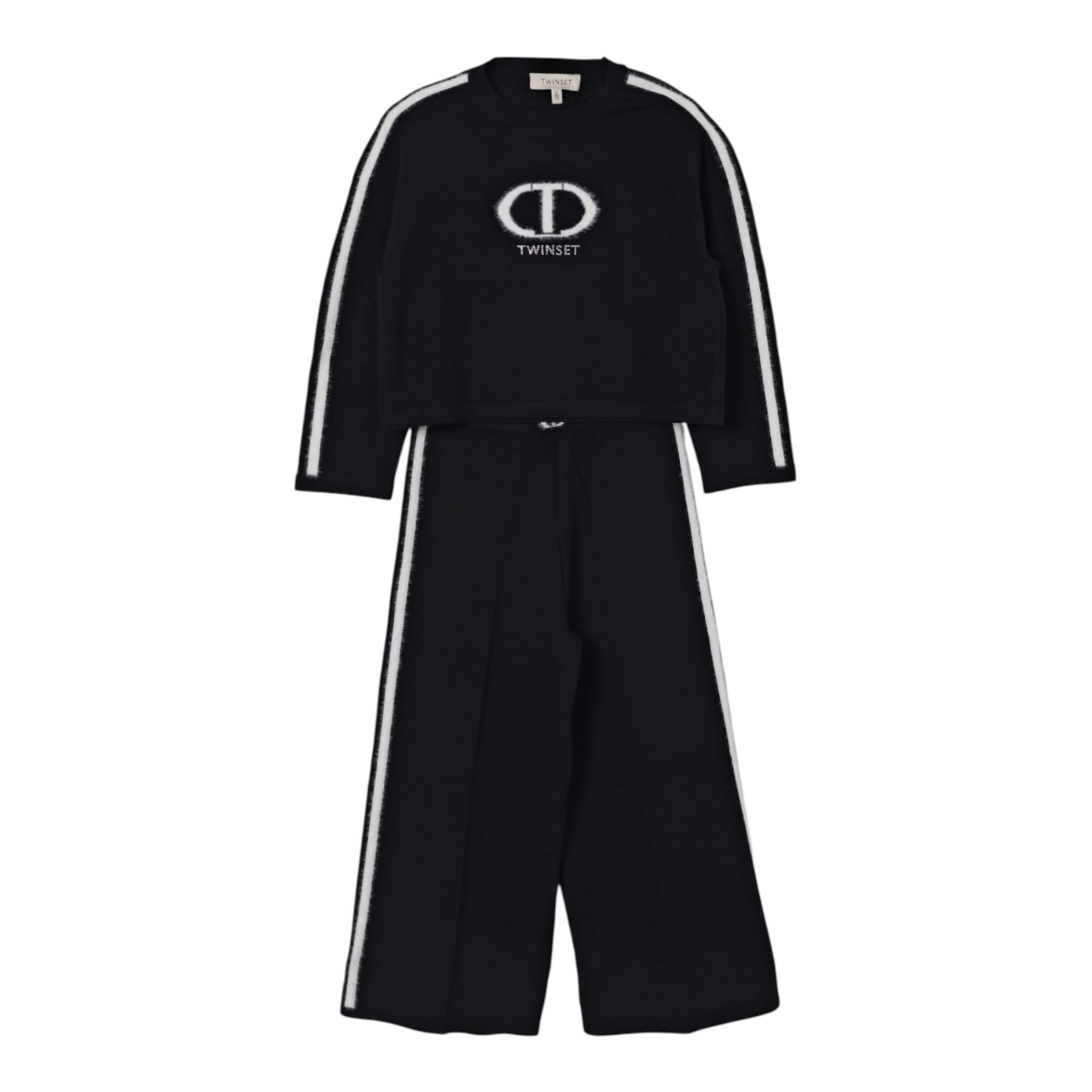 Twinset Completo 2 Pezzi Maglia-Pantalone tinta unita Nero per Neonata 252GB302AN NERO TWINSET 
