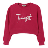 Twinset Maglia tinta unita con Stampa Fuxia per Bambina 252GB3040X FUXIA TWINSET 