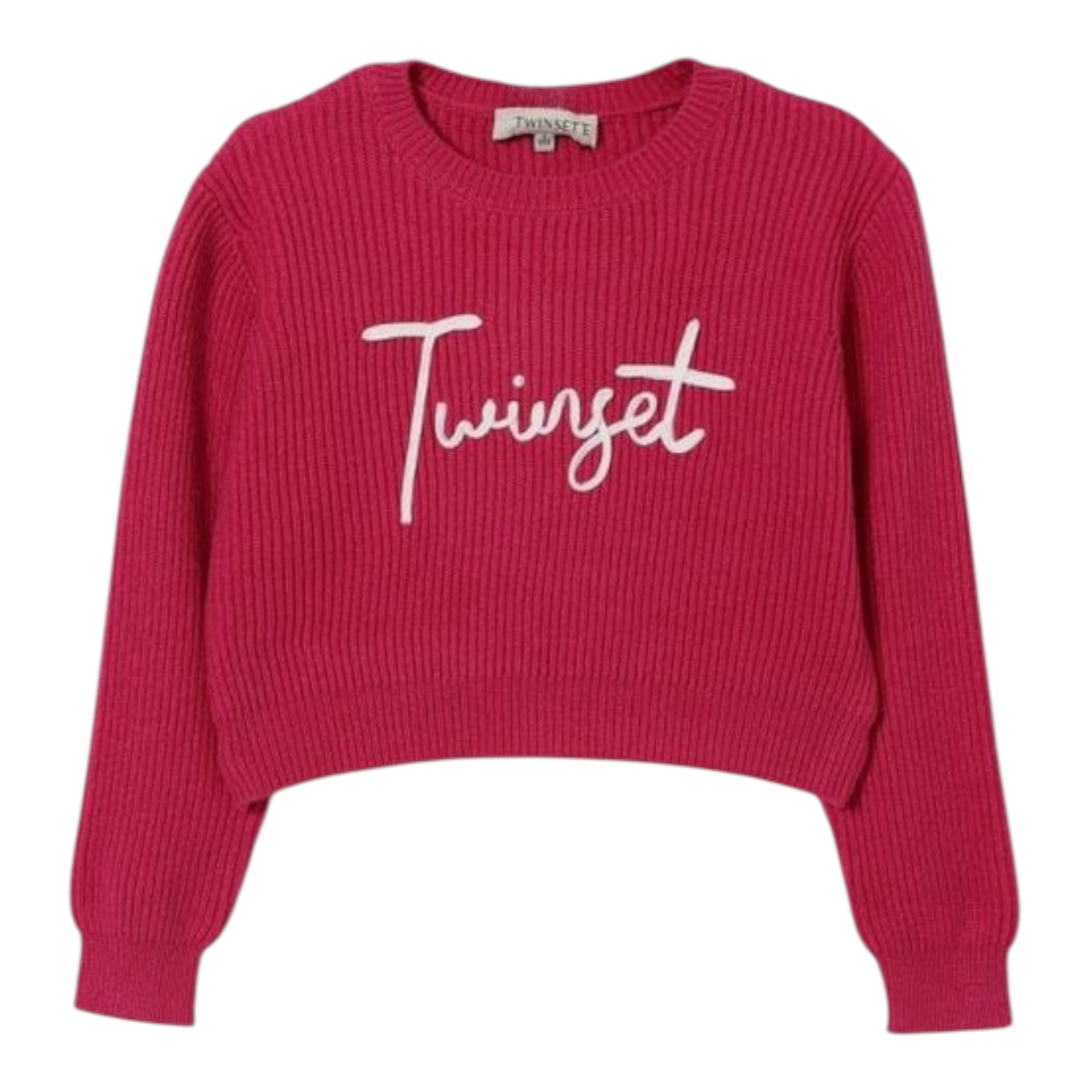 Twinset Maglia tinta unita con Stampa Fuxia per Neonata 252GB3040XXN FUXIA TWINSET 