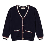 Twinset Cardigan tinta unita con Profili In Contrasto Blu per Bambina 252GB3060 BLU TWINSET 