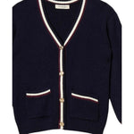 Twinset Cardigan tinta unita con Profili In Contrasto Blu per Bambina 252GB3060 BLU TWINSET 
