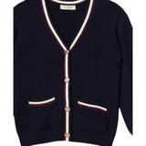 Twinset Cardigan tinta unita con Profili In Contrasto Blu per Bambina 252GB3060 BLU TWINSET 