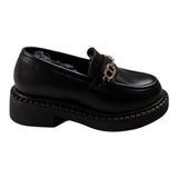 Twinset Mocassini tinta unita con Logo Nero per Bambina 252GCJ034 NERO TWINSET 