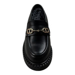 Twinset Mocassini tinta unita con Logo Nero per Bambina 252GCJ034 NERO TWINSET 