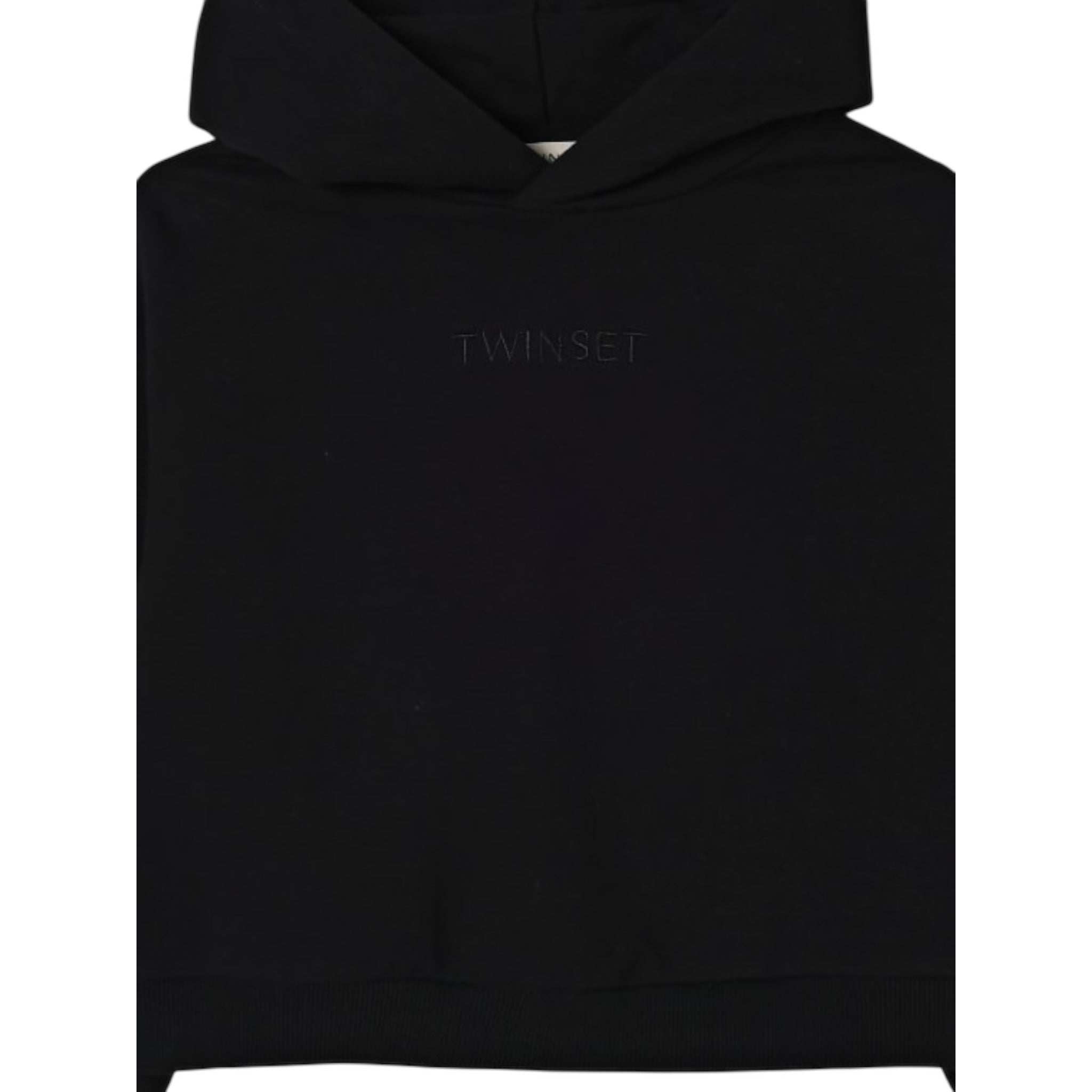 Twinset Felpa tinta unita con Cappuccio Nero per Bambina 252GJ2010 NERO TWINSET 
