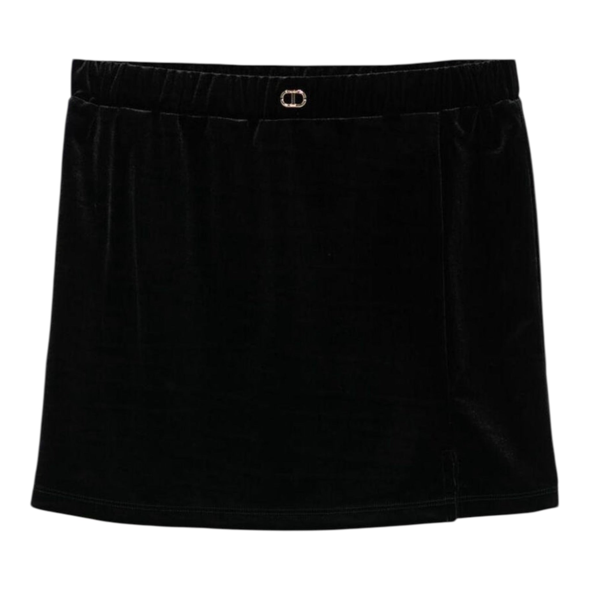 Twinset Gonna tinta unita In Velluto Nero per Bambina 252GJ2032 NERO TWINSET 