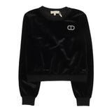 Twinset Felpa tinta unita In Velluto Nero per Bambina 252GJ2033X NERO TWINSET 
