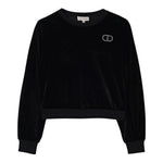Twinset Felpa tinta unita In Velluto Nero per Bambina 252GJ2033XX NERO TWINSET 