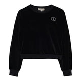 Twinset Felpa tinta unita In Velluto Nero per Bambina 252GJ2033XX NERO TWINSET 