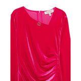 Twinset Abito Manica Lunga tinta unita In Camoscio Fuxia per Bambina 252GJ2035 FUXIA TWINSET 
