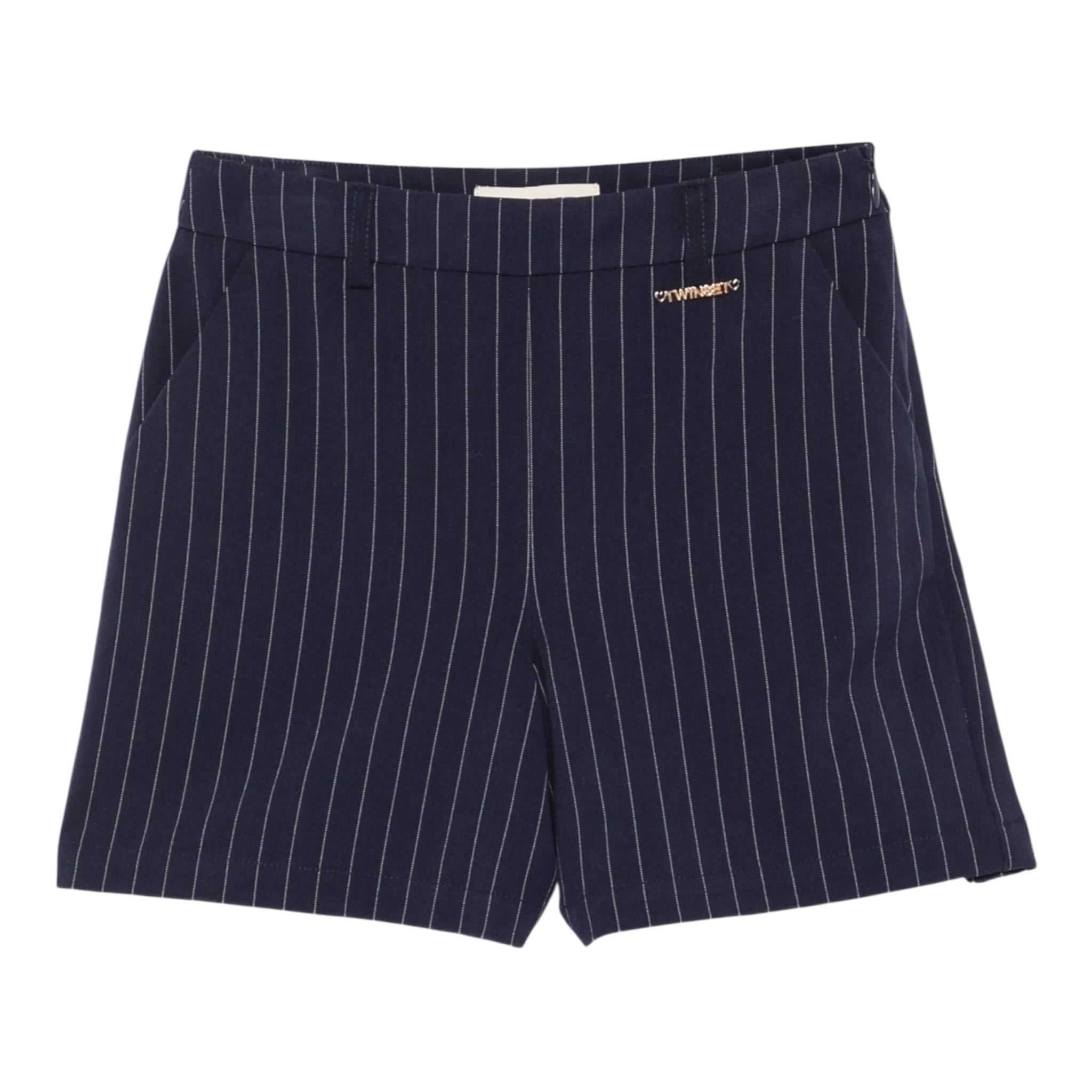 Twinset Short tinta unita con Fantasia A Righe Blu per Bambina 252GJ2041X BLU TWINSET 