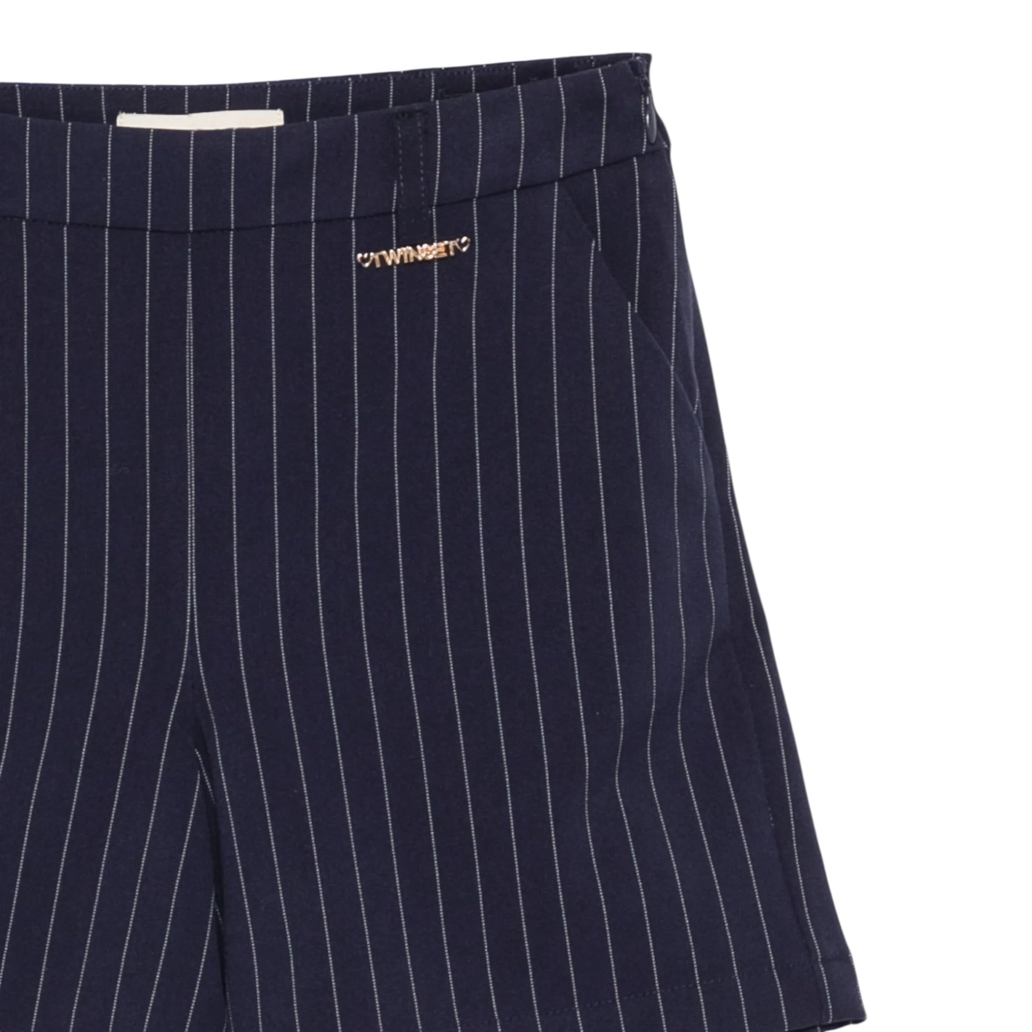 Twinset Short tinta unita con Fantasia A Righe Blu per Bambina 252GJ2041X BLU TWINSET 