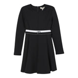 Twinset Abito tinta unita con Cintura Nero per Bambina 252GJ205B NERO TWINSET 