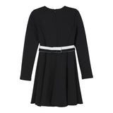 Twinset Abito tinta unita con Cintura Nero per Bambina 252GJ205B NERO TWINSET 