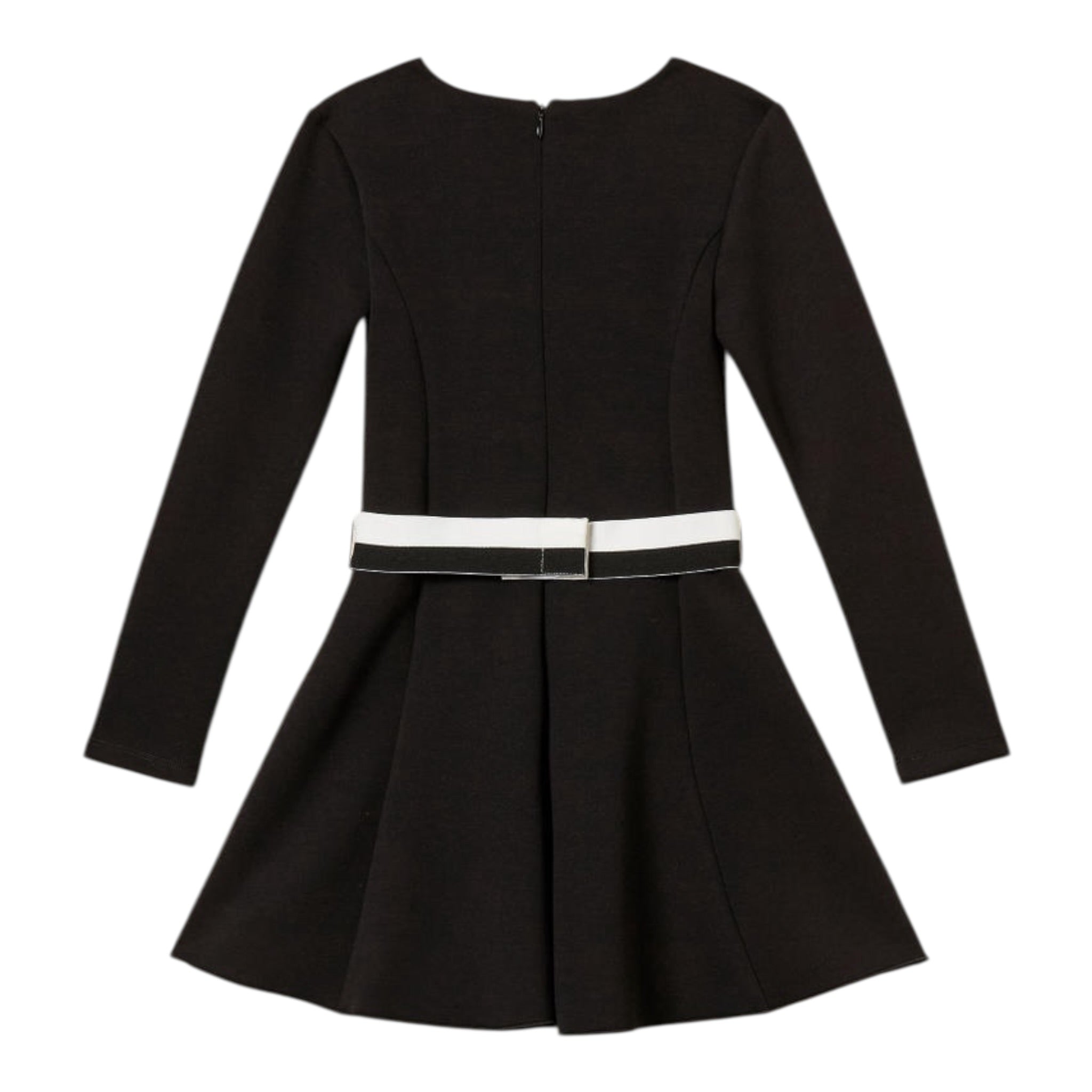 Twinset Abito tinta unita con Cintura Nero per Bambina 252GJ205BX NERO TWINSET 