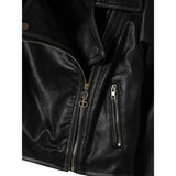Twinset Giubbino Ecopelle Modello Chiodo tinta unita Nero per Bambina 252GJ2080 NERO TWINSET 