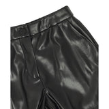 Twinset Short In Ecopelle tinta unita Nero per Bambina 252GJ2093XX NERO TWINSET 