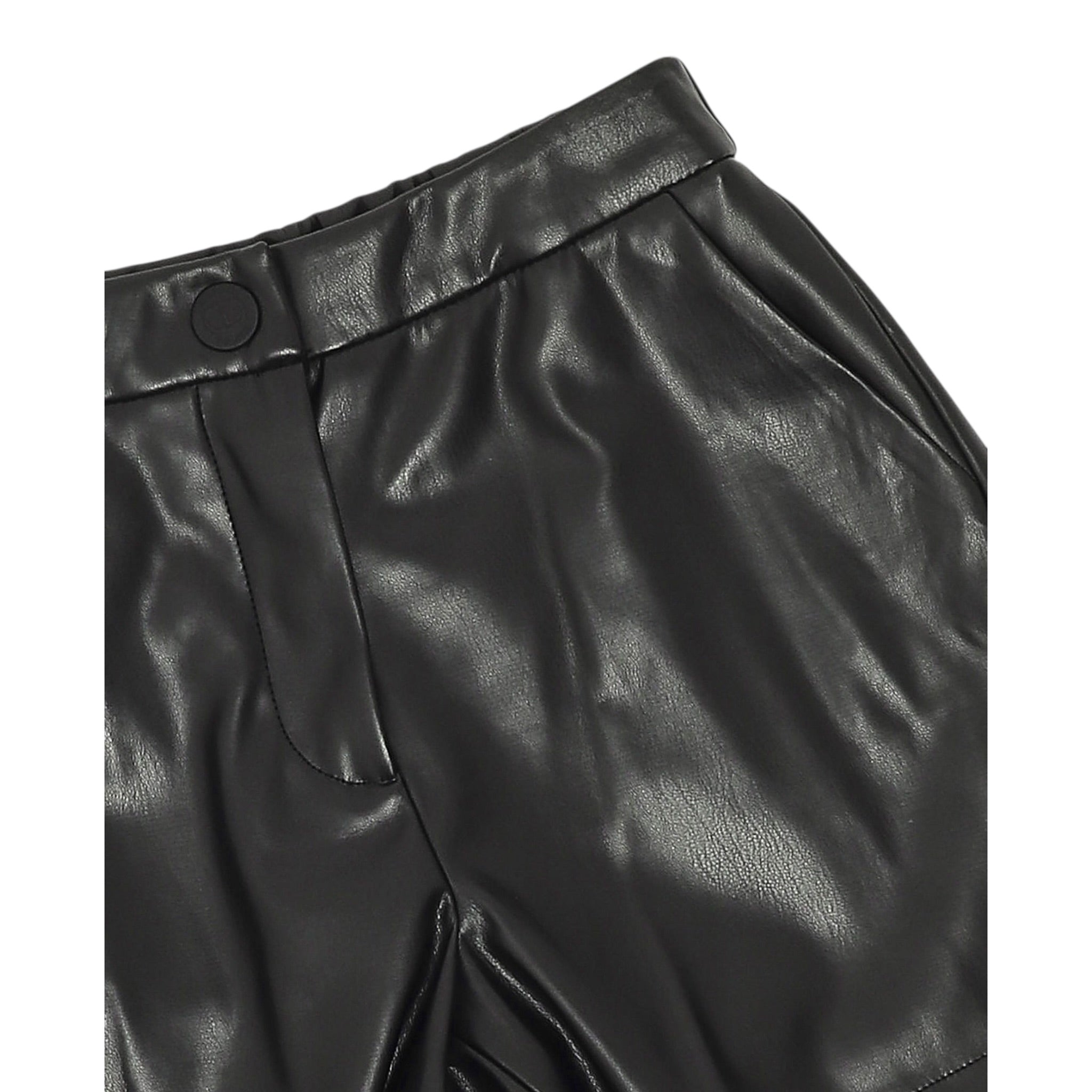 Twinset Short In Ecopelle tinta unita Nero per Bambina 252GJ2093XX NERO TWINSET 