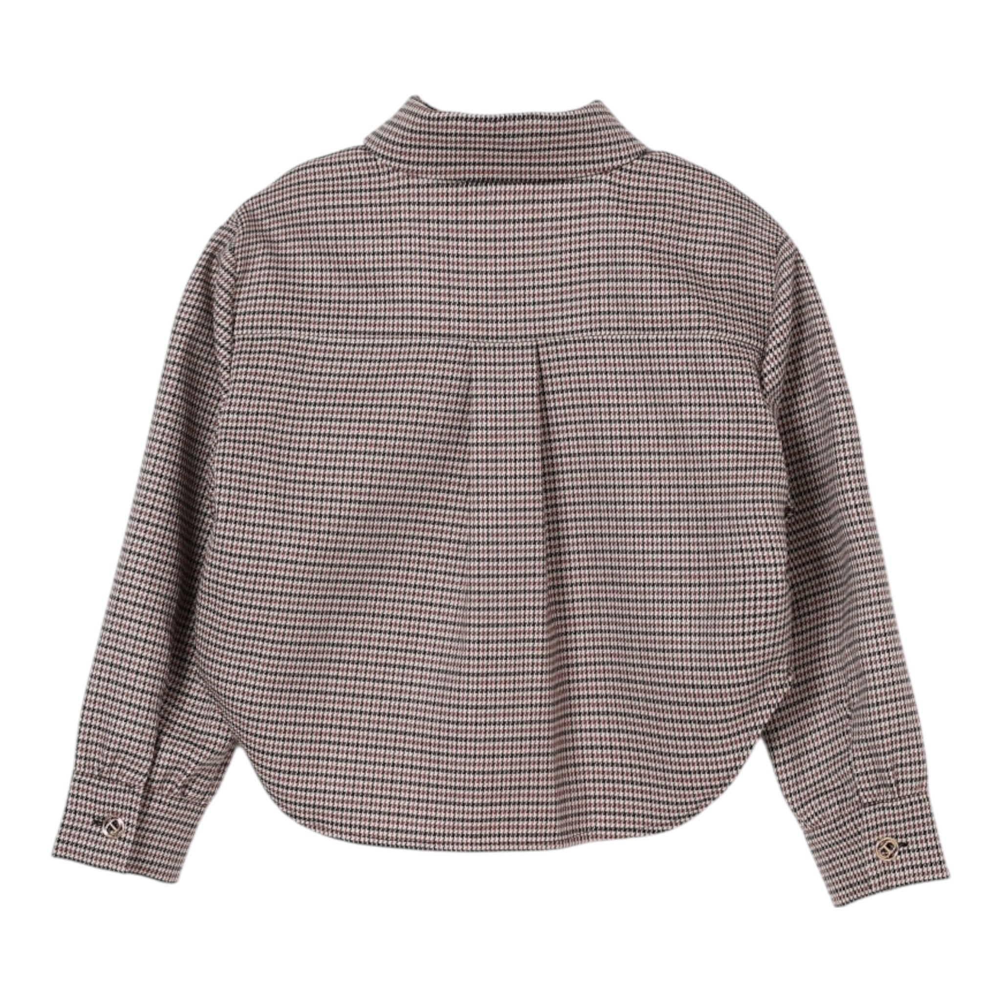 Twinset Camicia tinta unita con Microfantasia Marrone per Bambina 252GJ2102 MARRONE TWINSET 