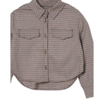 Twinset Camicia tinta unita con Microfantasia Marrone per Bambina 252GJ2102 MARRONE TWINSET 