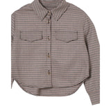 Twinset Camicia tinta unita con Microfantasia Marrone per Bambina 252GJ2102 MARRONE TWINSET 