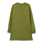 Twinset Abito tinta unita con Polsini Rimovibili Verde per Bambina 252GJ2111X VERDE TWINSET 